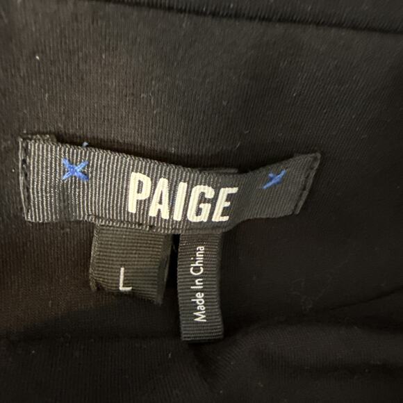 Paige Womens Chelsee Blazer Size L Black Stretch Suiting Work 2 Button Classic - Picture 6 of 7